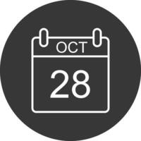 October Line Inverted Icon Design vector