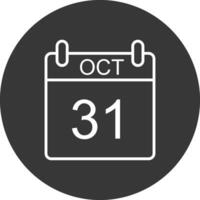 October Line Inverted Icon Design vector