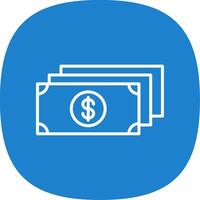 Dollar Line Curve Icon Design vector