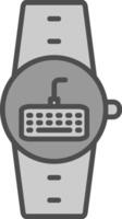 Keyboard Line Filled Greyscale Icon Design vector