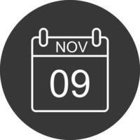 noviembre línea invertido icono diseño vector