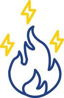 Electric Fire Line Two Colour Icon Design vector