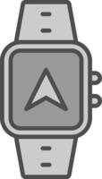 Gps Navigation Line Filled Greyscale Icon Design vector