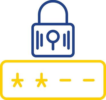 Password Line Two Colour Icon Design vector