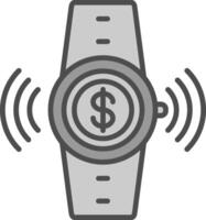 Contactless Line Filled Greyscale Icon Design vector