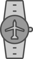 avión modo línea lleno escala de grises icono diseño vector