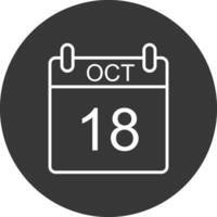 October Line Inverted Icon Design vector