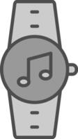 Music Line Filled Greyscale Icon Design vector