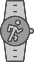 Running Line Filled Greyscale Icon Design vector