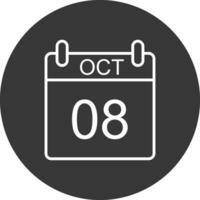 October Line Inverted Icon Design vector