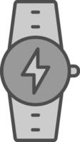 Charging Line Filled Greyscale Icon Design vector