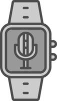 Microphone Line Filled Greyscale Icon Design vector