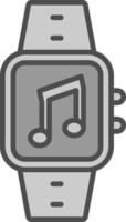 Music Line Filled Greyscale Icon Design vector