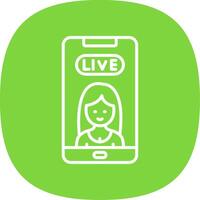 Phone Line Curve Icon Design vector