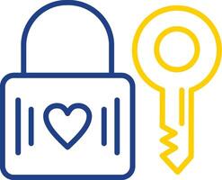 Heart Lock Line Two Colour Icon Design vector