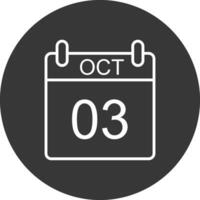 October Line Inverted Icon Design vector