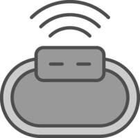 Wireless Line Filled Greyscale Icon Design vector