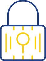 Locked Line Two Colour Icon Design vector