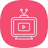 Television Line Curve Icon Design vector