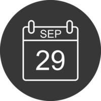 September Line Inverted Icon Design vector