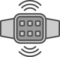 Connection Line Filled Greyscale Icon Design vector