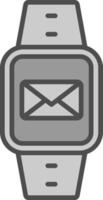 Message Line Filled Greyscale Icon Design vector