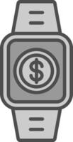 Payment Line Filled Greyscale Icon Design vector