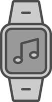 Music Line Filled Greyscale Icon Design vector