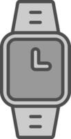 Watch Line Filled Greyscale Icon Design vector