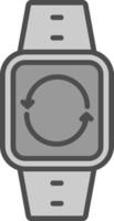 Synchronization Line Filled Greyscale Icon Design vector