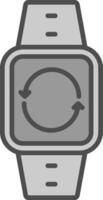 Synchronization Line Filled Greyscale Icon Design vector