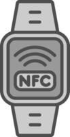 nfc línea lleno escala de grises icono diseño vector