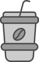 Take Away Line Filled Greyscale Icon Design vector