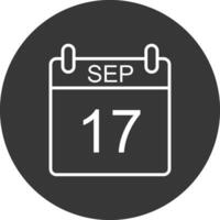 September Line Inverted Icon Design vector