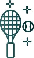 icono de gradiente de línea de tenis vector