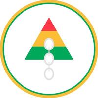 Link pyramide Flat Circle Icon vector