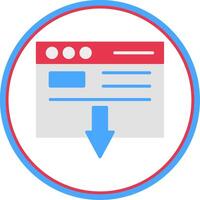 Landing Page Flat Circle Icon vector