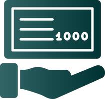 Cheque Glyph Gradient Icon vector