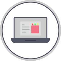 Landing Page Flat Circle Icon vector