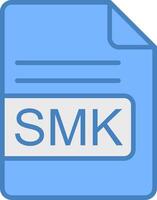 smk archivo formato línea lleno azul icono vector