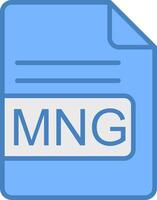 MNG File Format Line Filled Blue Icon vector