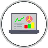 Web Analytics Flat Circle Icon vector