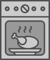 Oven Line Filled Greyscale Icon Design vector