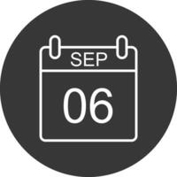 September Line Inverted Icon Design vector