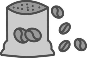 frijoles bolso línea lleno escala de grises icono diseño vector