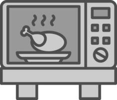 Roast Line Filled Greyscale Icon Design vector