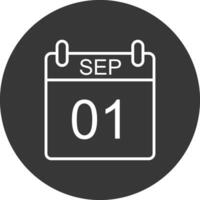 septiembre línea invertido icono diseño vector