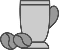 Latte Line Filled Greyscale Icon Design vector