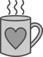 Cups Line Filled Greyscale Icon Design vector