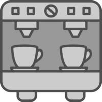 café máquina línea lleno escala de grises icono diseño vector